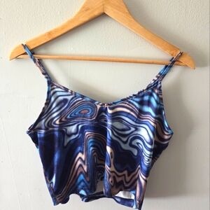 Stylish Blue and Tan Women's Top